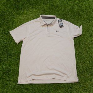 Mens Under Armour Heatgear White XL Polo Shirt
